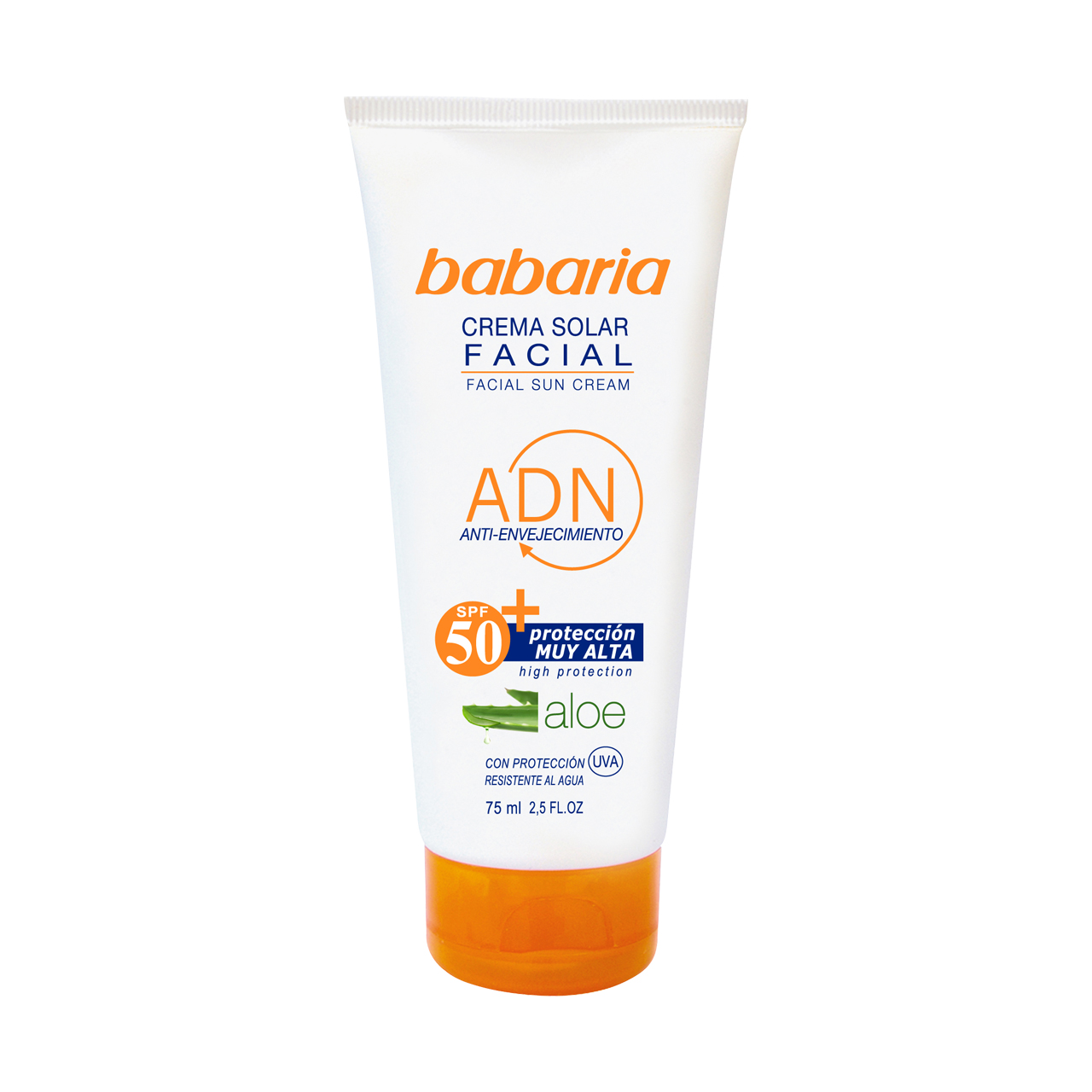 کرم ضد آفتاب صورت باباریا Spf50 مدل ADN حجم 75 میلی لیتر