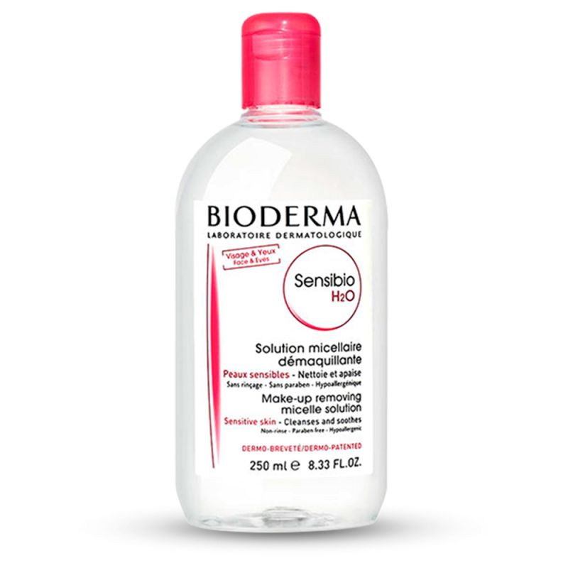 محلول میسلار واتر پاک کننده آرایش صورت و چشم Sensibio H2O بایودرما Bioderma حجم 250 میلی لیتر