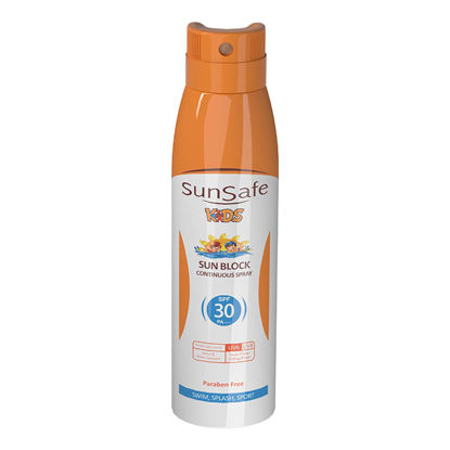  اسپری ضدآفتاب SPF30 کودک سان سیف Sun safe وزن 150 میلی لیتر