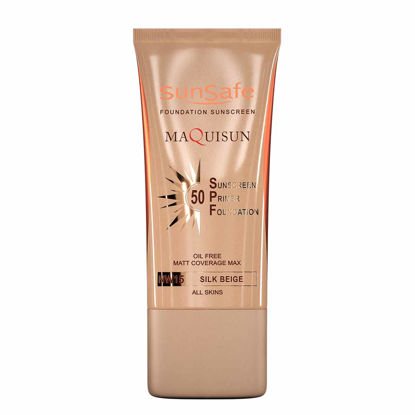  ضدآفتاب کرم پودری و پرایمری SPF50 سان سیف SUN SAFE (بژ ابریشمی NW15 )