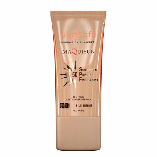 ضدآفتاب کرم پودری و پرایمری SPF50 سان سیف SUN SAFE (بژ ابریشمی NW15 )