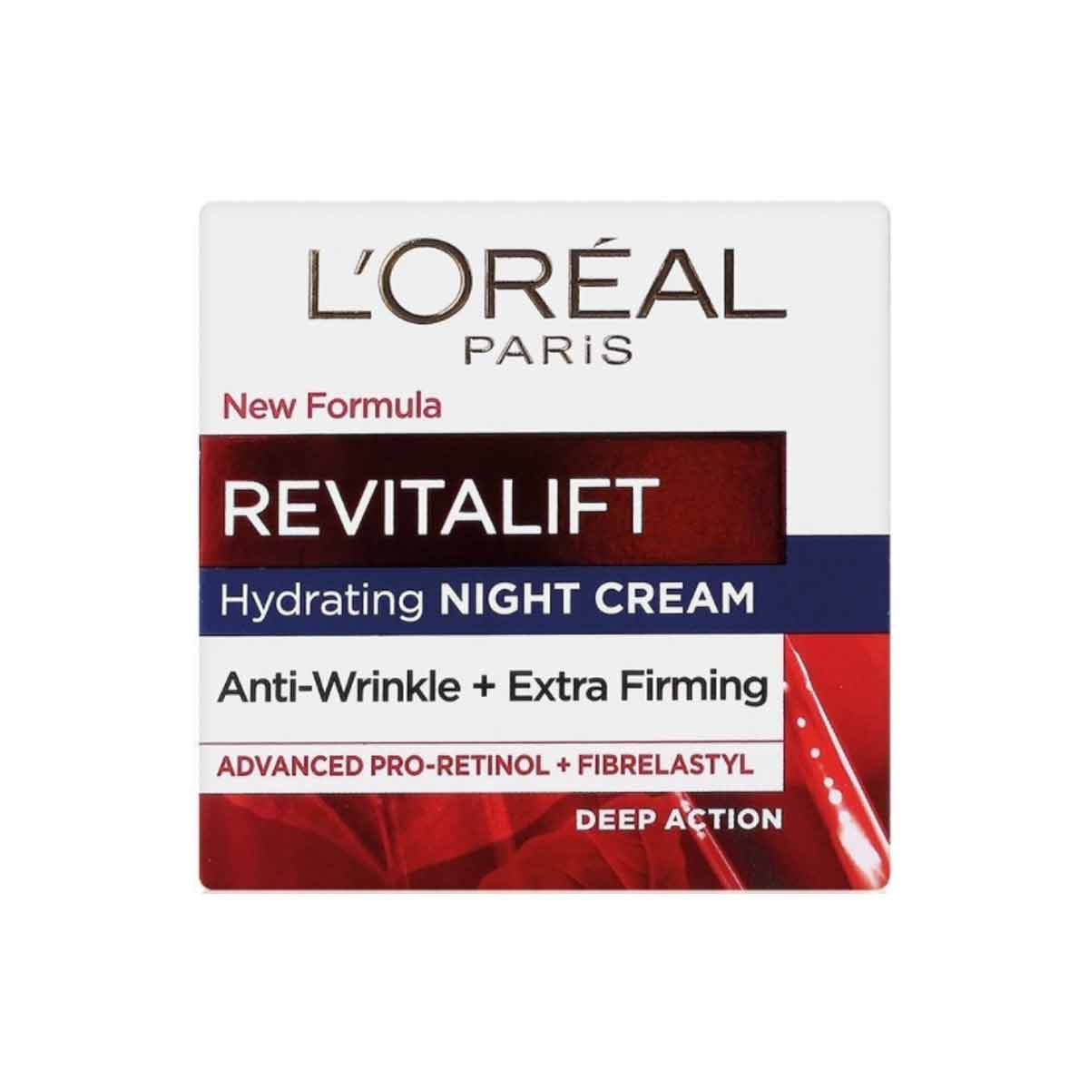  کرم ضد چروک شب لورآل مدل RevitaLift Anti-Wrinkle رویتالیفت LOreal حجم 50 میلی لیتر 