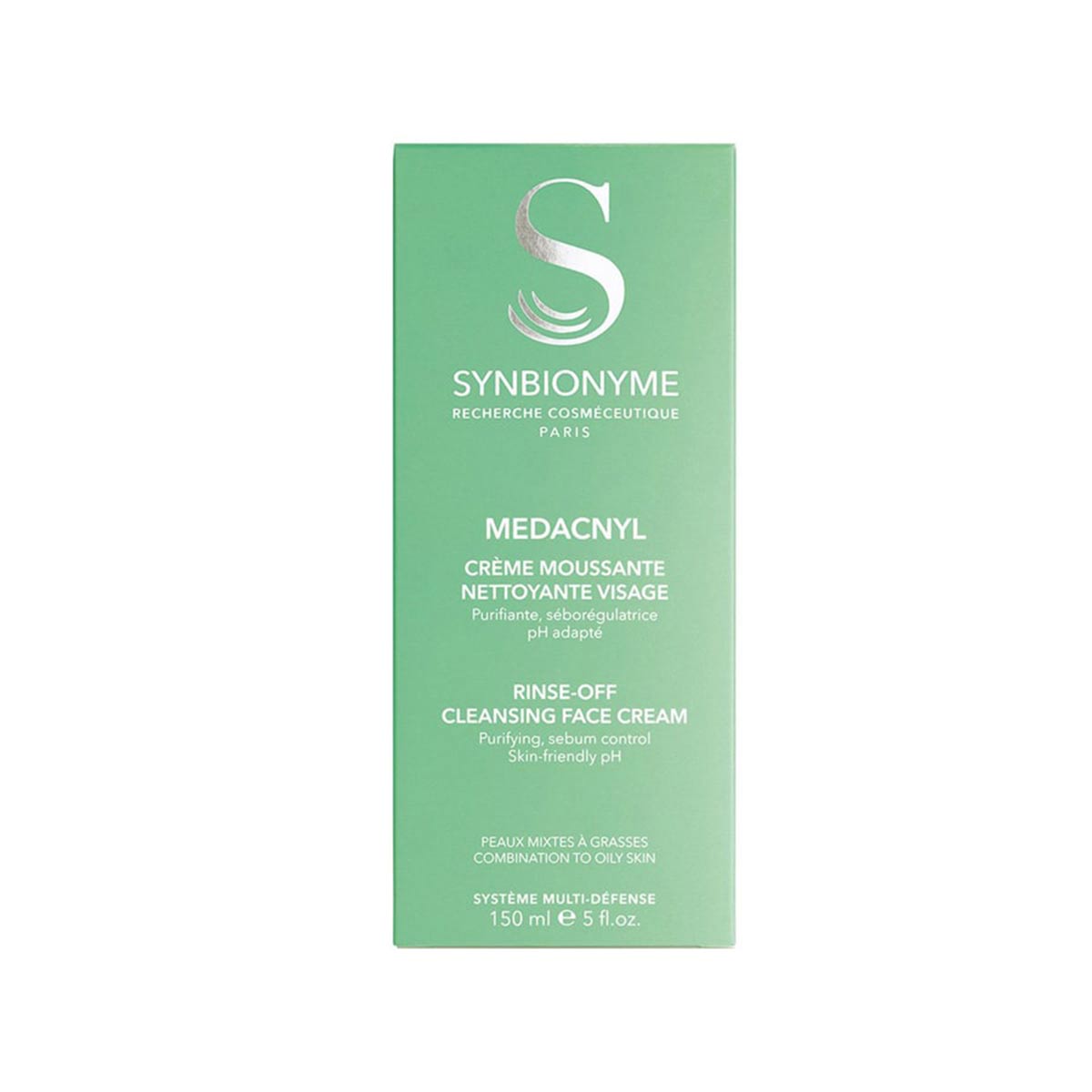 کرم پاک کننده سین بیونیم مناسب پوست مختلط تا چرب مدل مداکنیل (Synbionyme Medacnyl Rinse-Off Cleansing Face Cream ) حجم 150 میلی لیتر