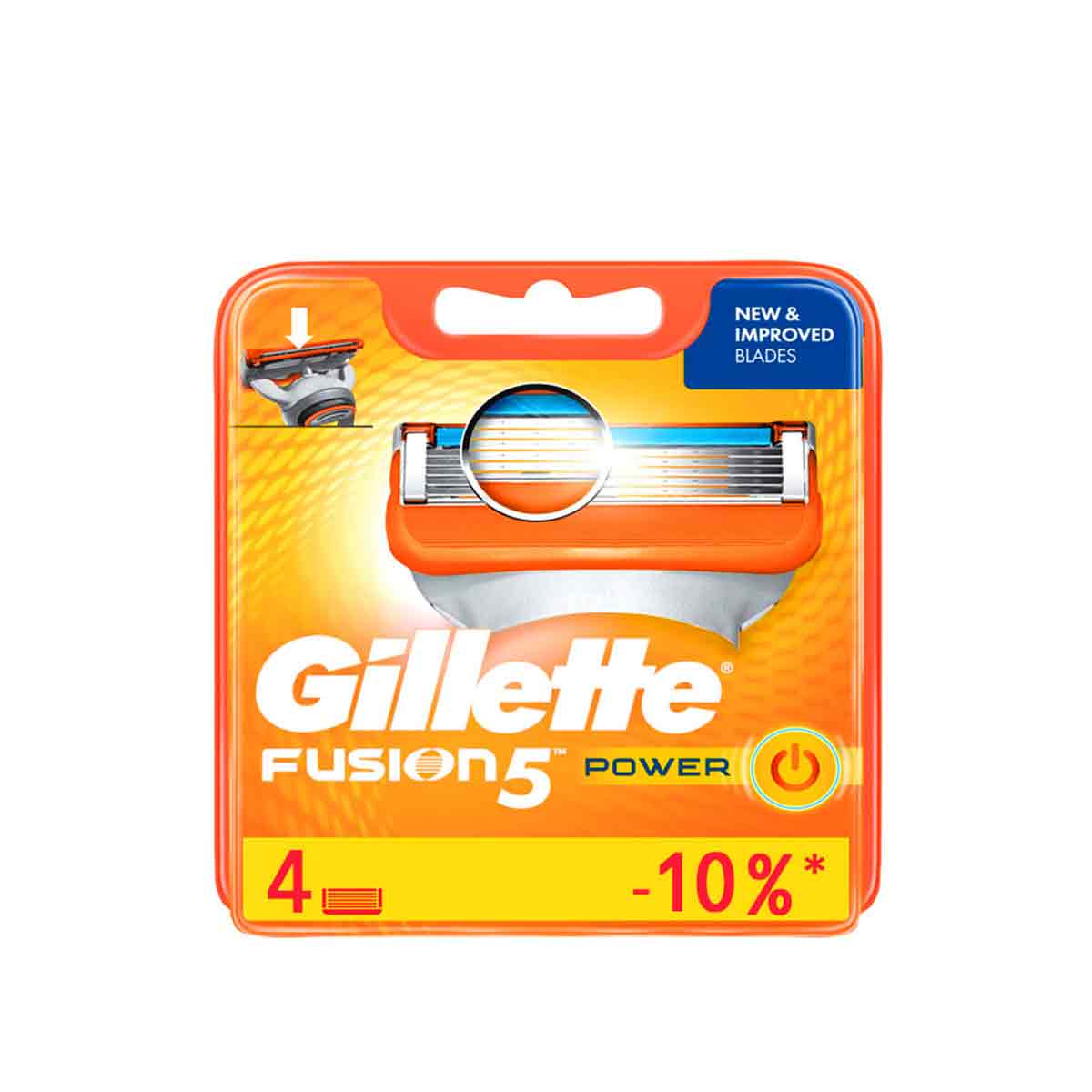 تیغ یدک ژیلت 5 تیغ در جلو یک تیغ در پشت برای انکارد مدل Gillette Fusion Power Blades بسته 4 عددی