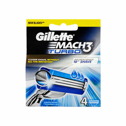 تیغ یدک ژیلت 3 تیغ مدل مچ تری Gillette Mach 3 Turbo بسته 4 عددی