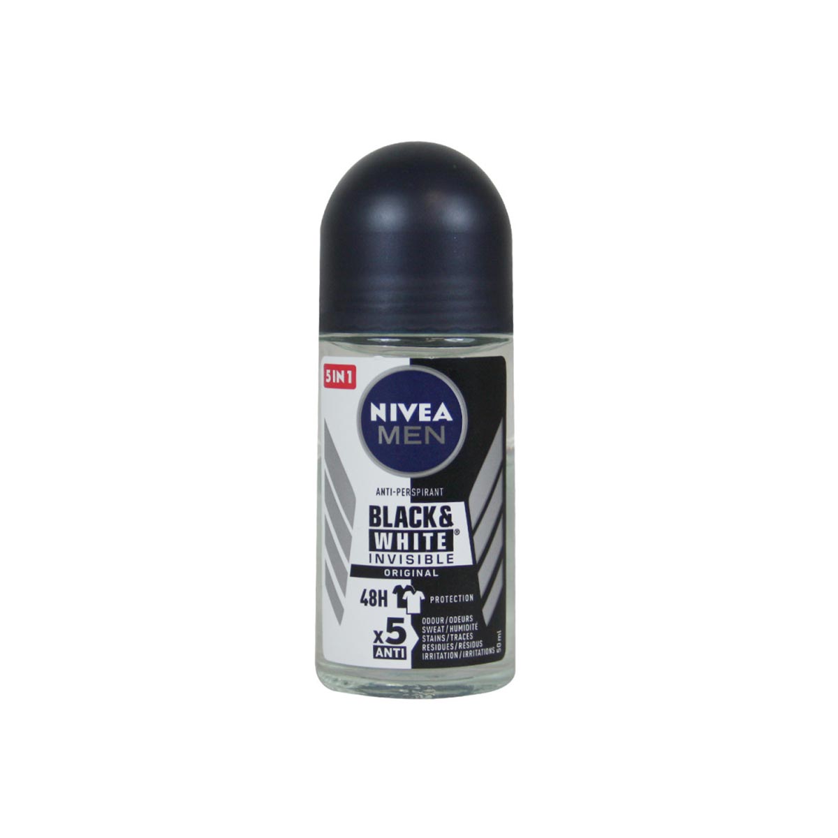 رول مام ضد تعریق نیوآ مردانه مدل Nivea Black & White Invisible Original حجم 50 میلی لیتر 