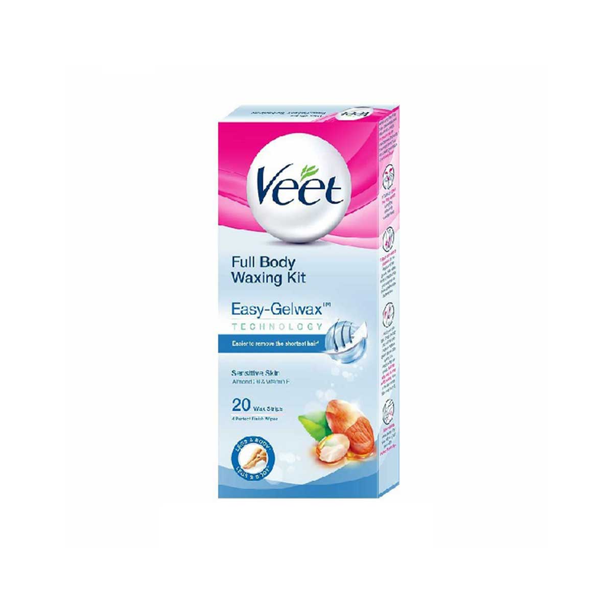 نوار موبر بدن ویت مناسب پوست های حساس حاوی عصاره بادام Veet بسته 20 عددی