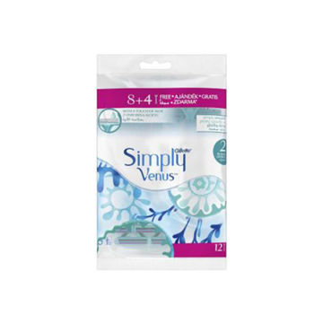 تیغ ژیلت مدل ونوس 2 لبه Gillette Simply Venus بسته 12 عددی