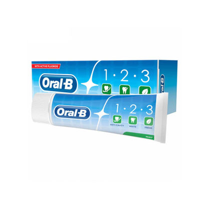 خمیر دندان اورال بی Oral b مدل Salt Power 1.2.3 حجم 100 میلی گرم