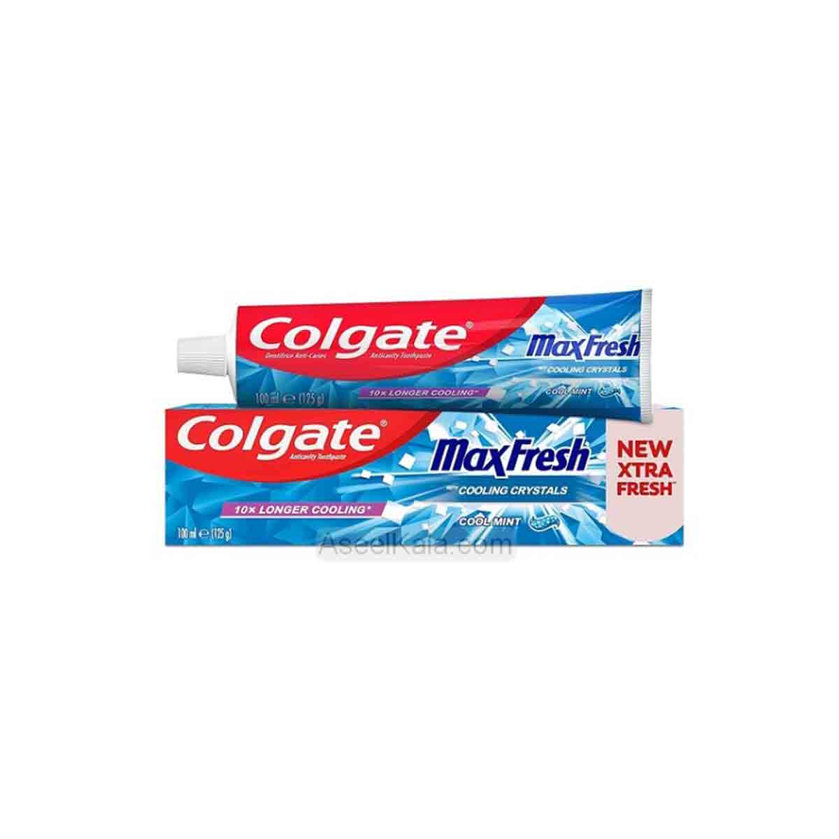 خمیر دندان کلگیت Colgate حاوی عصاره نعنا مدل Max Fresh وزن ۱۰۰ میلی گرم