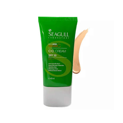 کرم رنگی متعادل کننده چربی پوست CC سی گل Seagull حاوی SPF30 حجم 40 میلی گرم