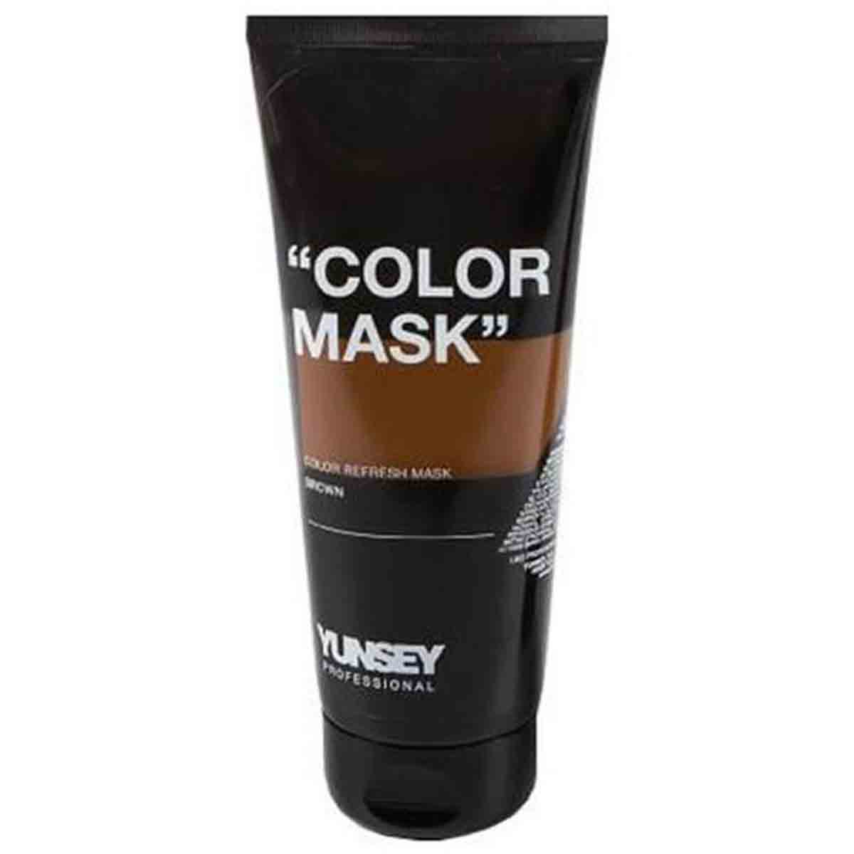 ماسک مو رنگساژ یانسی Yunsey رنگ قهوه ای حجم 200 میلی لیتر