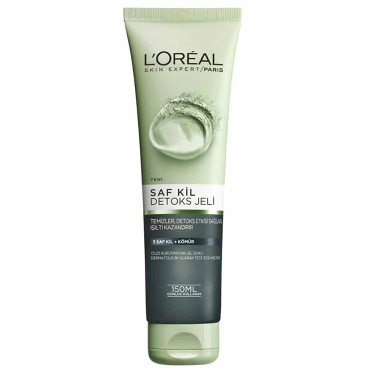 ژل لایه بردار سم زدا صورت لورال Loreal مدل ذغال و خاک رس حجم 150 میل