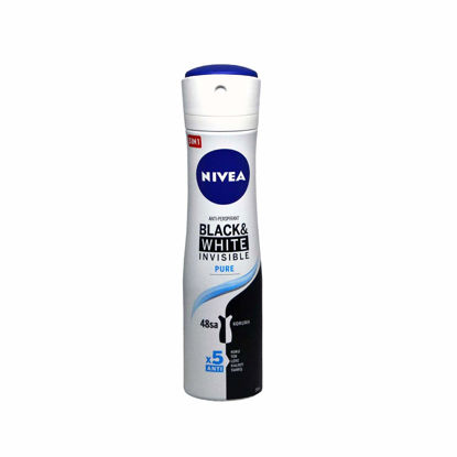 اسپری زیربغل زنانه نیوا Nivea مدل BLACK & WHITE INVISIBLE PURE حجم  150 میل