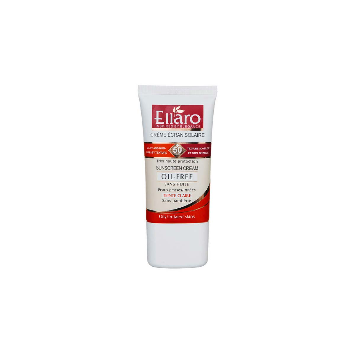 کرم ضد آفتاب  کرم پودری الارو Elaro فاقد چربی بژ روشن فاقد پارابن SPF50