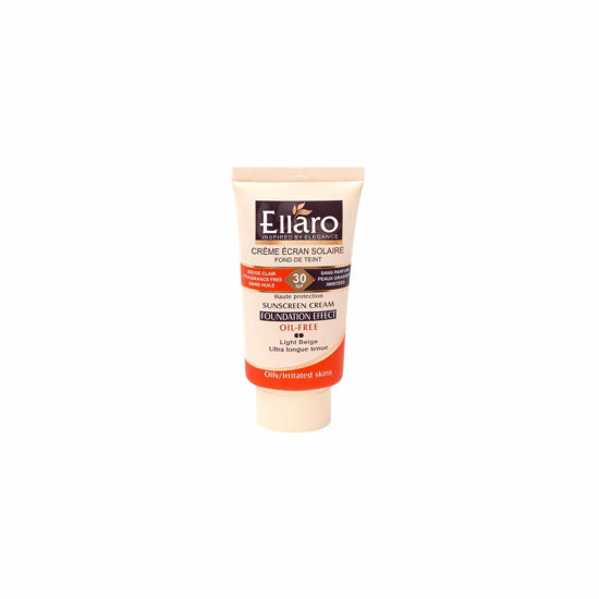 کرم ضد آفتاب  کرم پودری الارو Elaro فاقد چربی بژ روشن فاقد پارابن SPF30