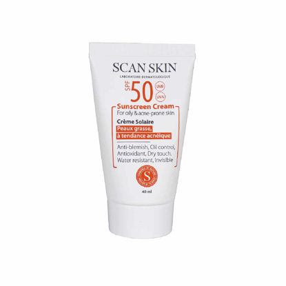 کرم ضد آفتاب پوست چرب اسکن اسکین Scan Skin مخصوص پوست مستعد آکنه SPF 50 حجم 40 میل