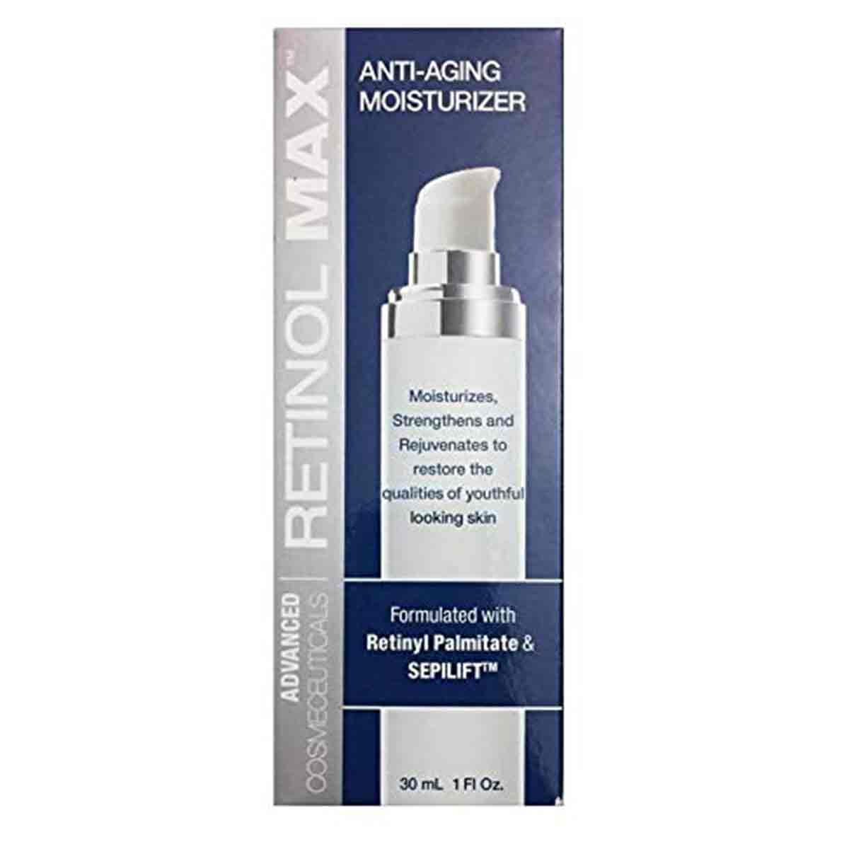 کرم مرطوب کننده و ضد پیری رتینول RETINOL MAX مدل ANTI-AGING MOISTURIZER حجم 30 میل