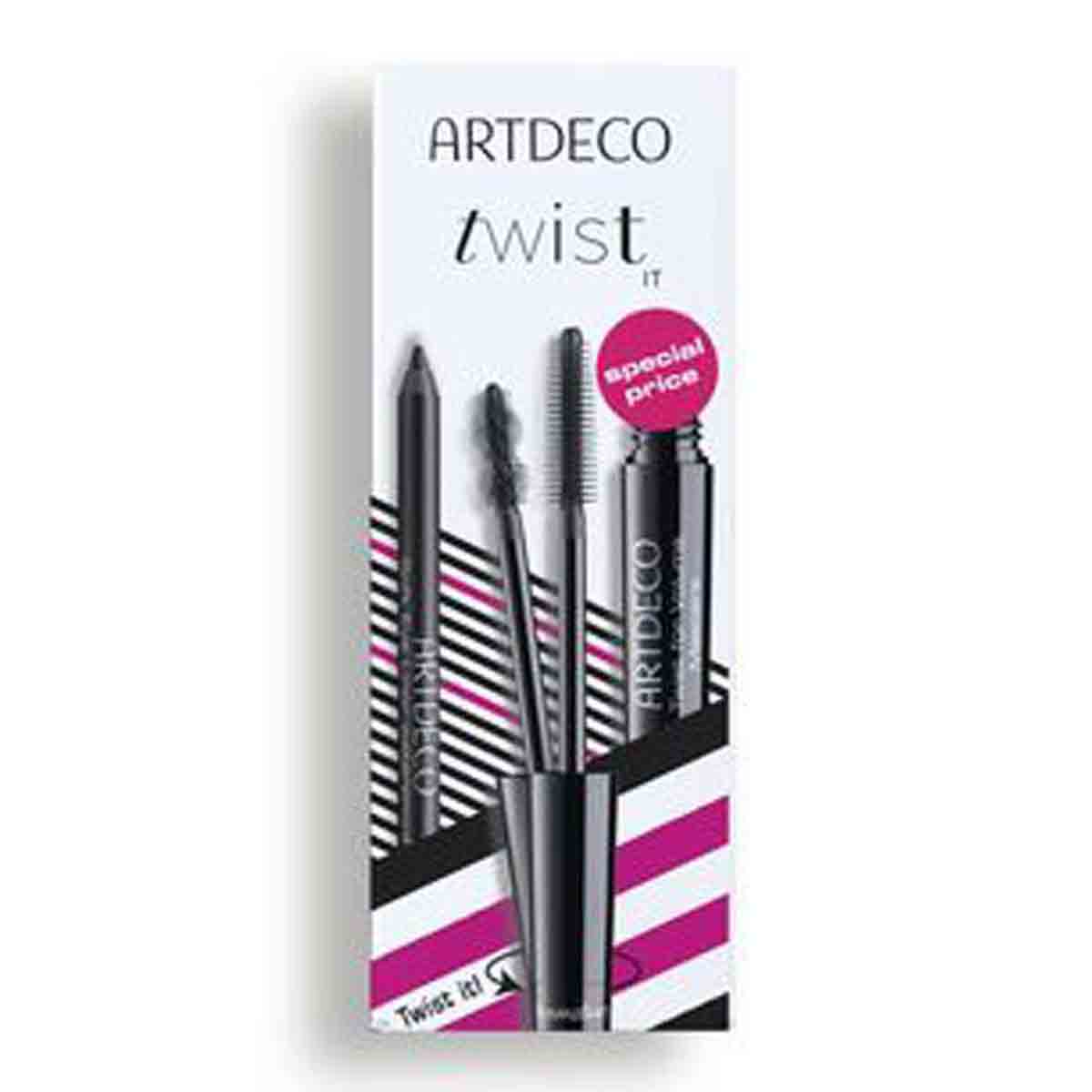 ست آرایش چشم آرت دکو شامل مداد چشم و ريمل حجم دهنده توييست مشکی مدل Artdeco SET TWIST FOR VOLUME MASCARA & LINER WATERPROOF