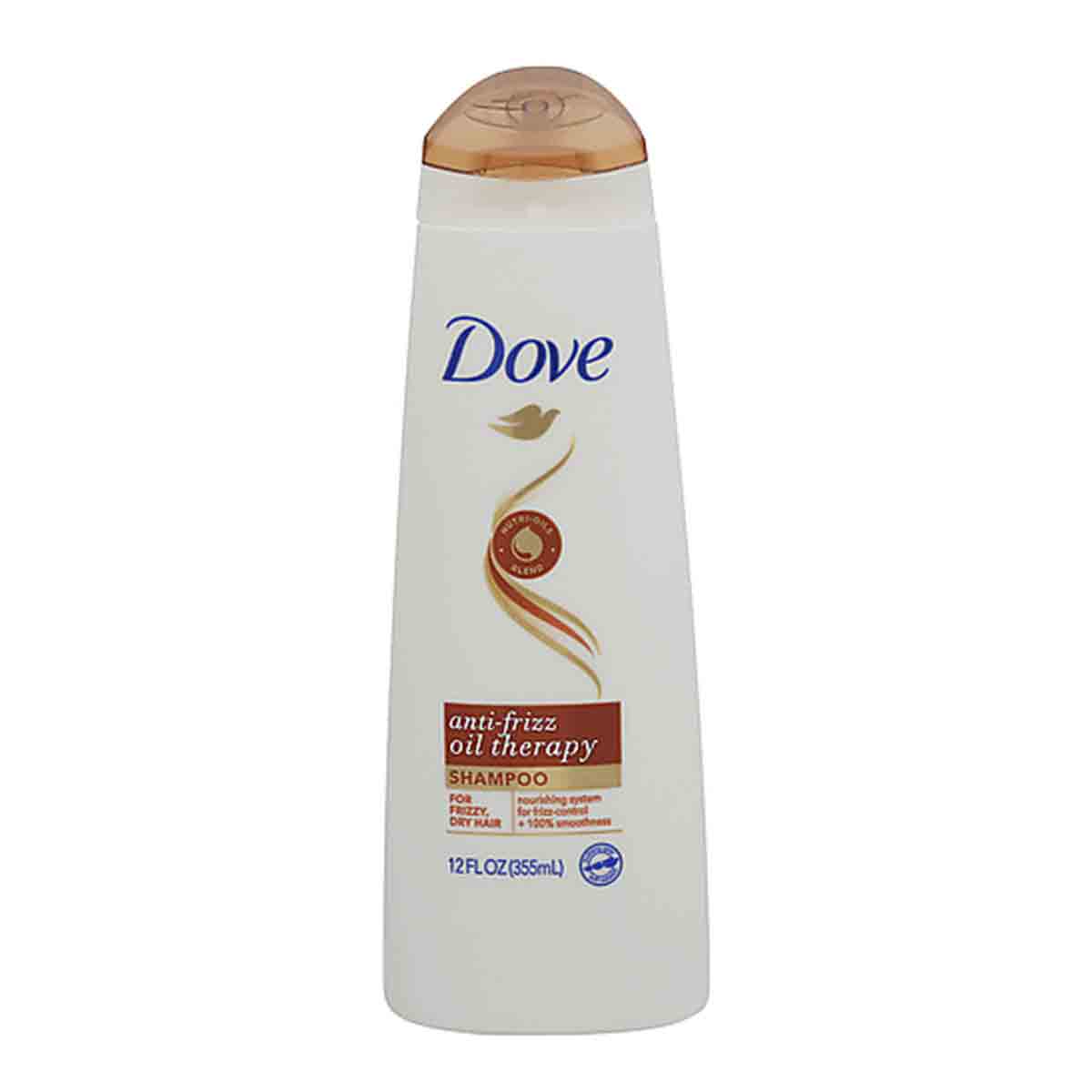 شامپو ضد وز داو DOVE مناسب موهای خشک مدل anti-frizz oil therapy حجم 355 میل