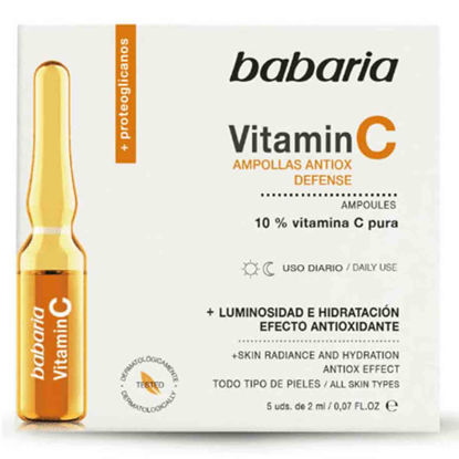 ویال (آمپول) روشن کننده صورت ویتامین سی باباریا Babaria مدل Vitamin C حاوی 5 ویال 2 میل