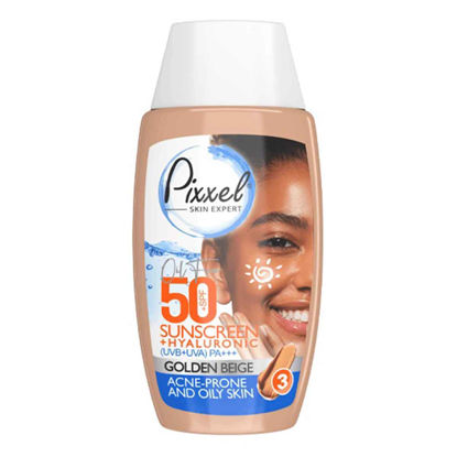 کرم ضد آفتاب بژ روشن پیکسل Pixxel مناسب پوست چرب و جوشدار SPF50حجم 50 میل