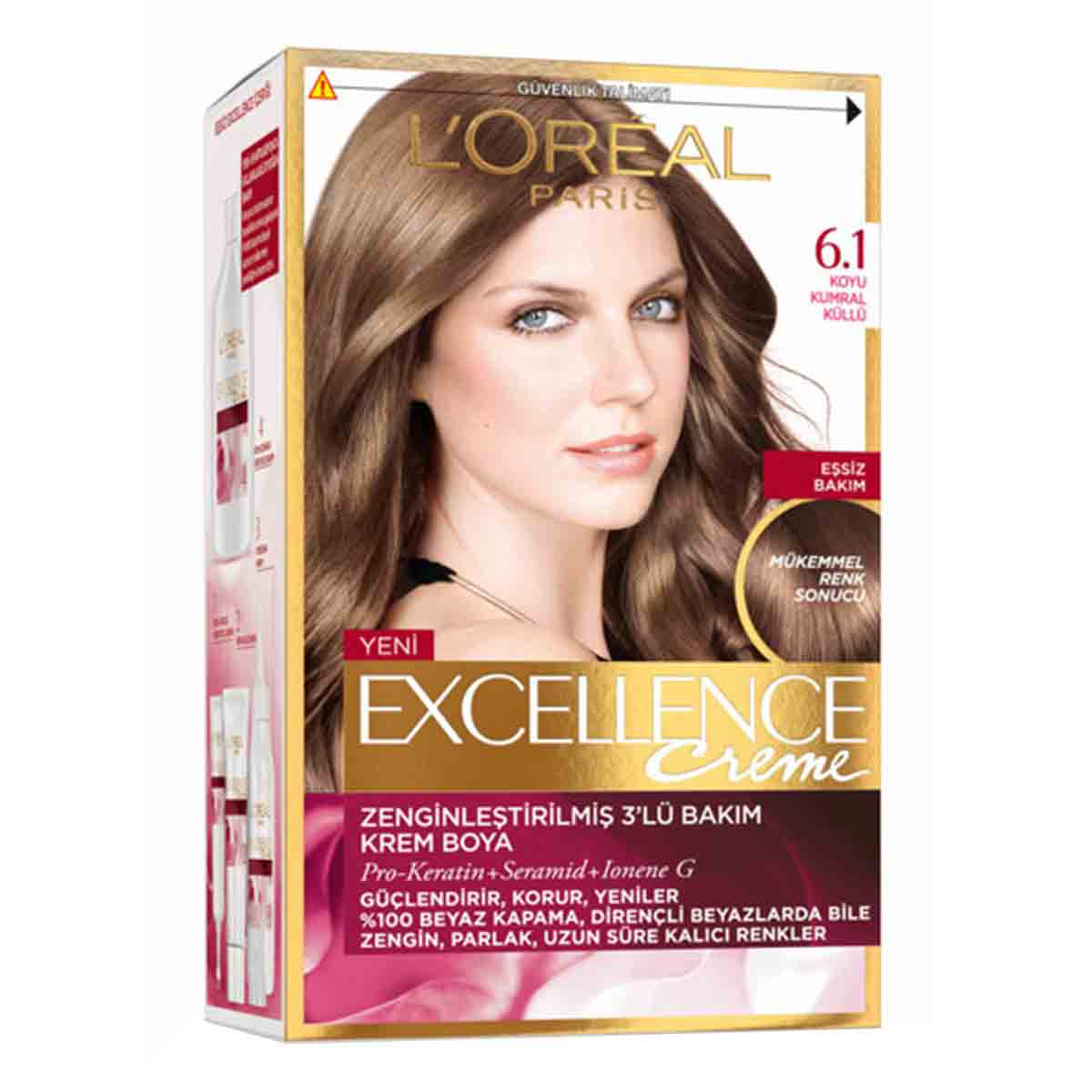  کیت رنگ مو لورآل Loreal شماره 6.1 سری EXCELLENCE 