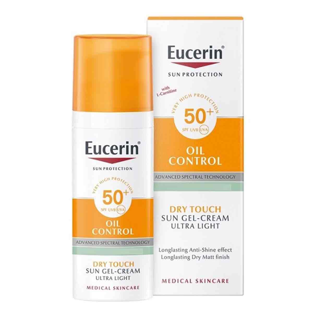 ژل کرم ضد آفتاب اوسرین EUCERIN پوست چرب SPF50 حجم ۵۰ میلی لیتر