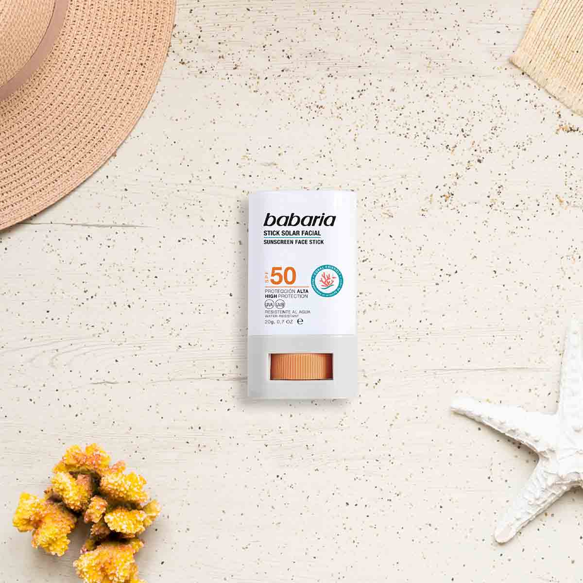 ضد آفتاب استیکی SPF50 باباریا babaria مناسب پوست های حساس وزن 20 گرم