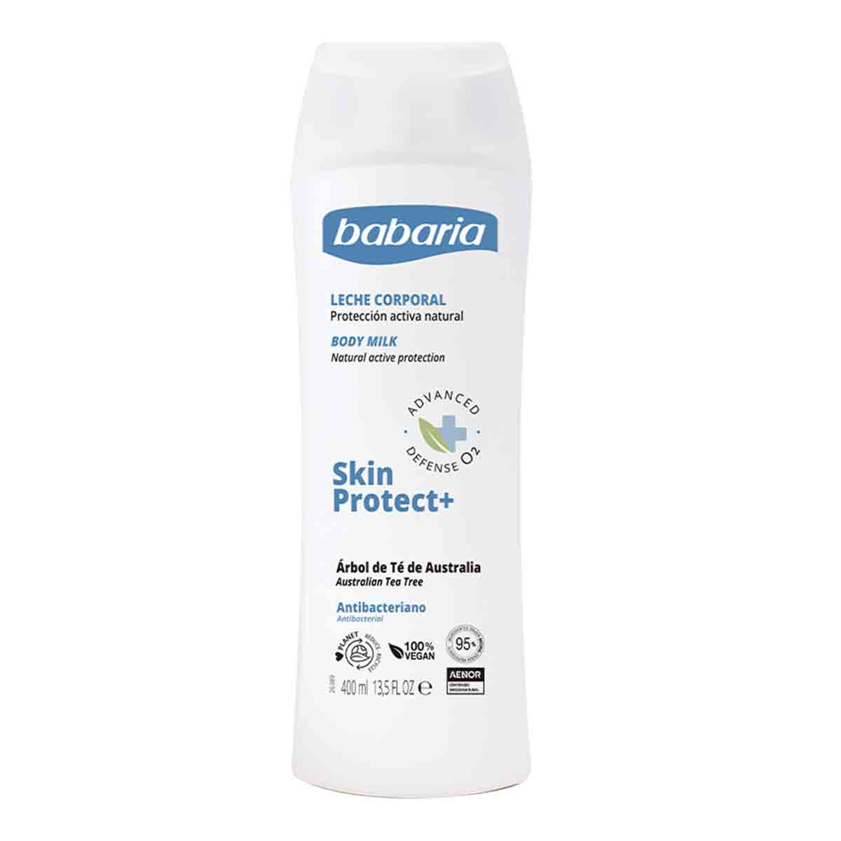 شیر بدن باباریا babaria مدل اسکین پروتکت skin protect مناسب انواع پوست حجم 400 میل