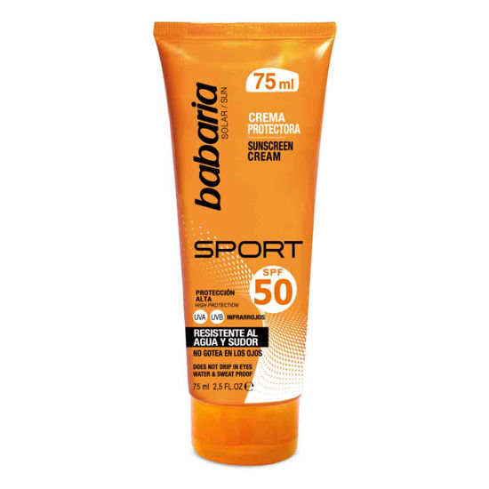 ضد آفتاب اسپورت SPORT مدل ضد آب SPF50 باباریا babaria حجم 75 میل