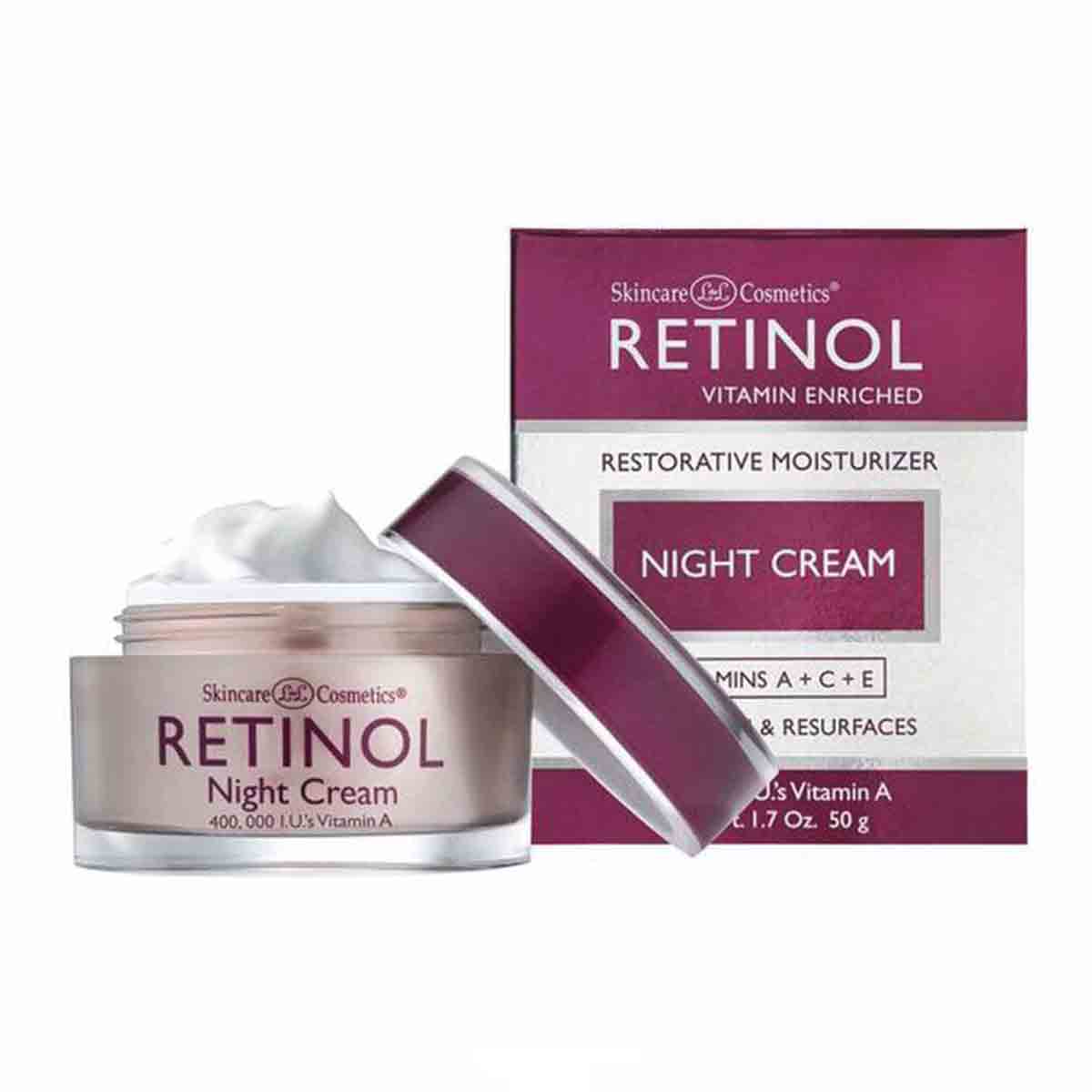 کرم شب ضد چروک و افتادگی پوست رتینول RETINOL مدل NIGHT CREAM وزن 50 گرم