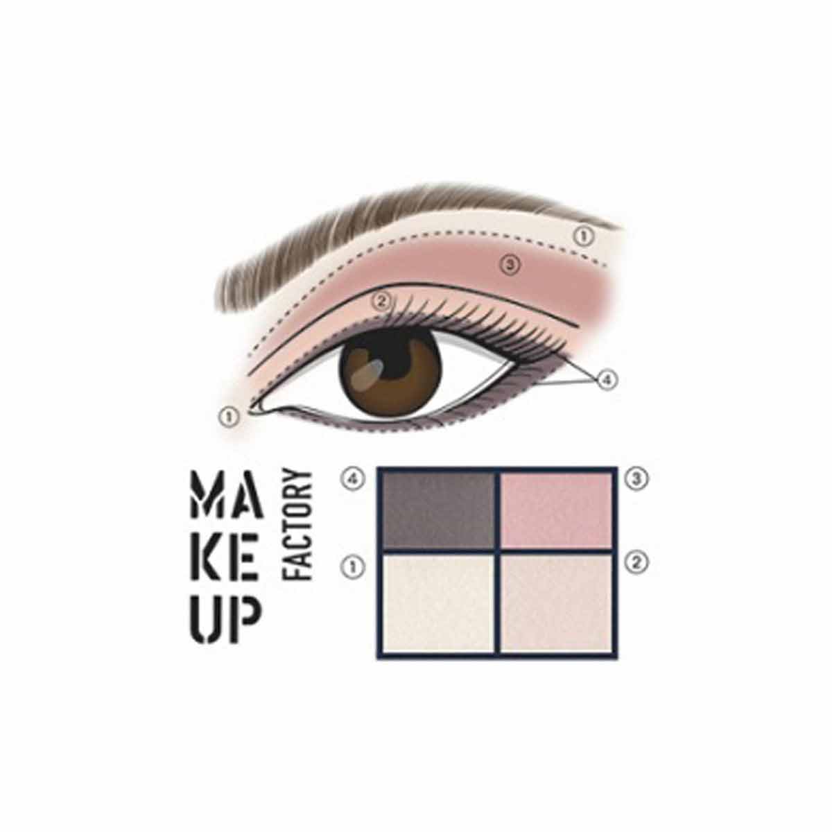 سایه چهار رنگ شماره 85 میکاپ فکتوری MAKEUP FACTORY وزن 1.1×2 + 1.3×2 گرم