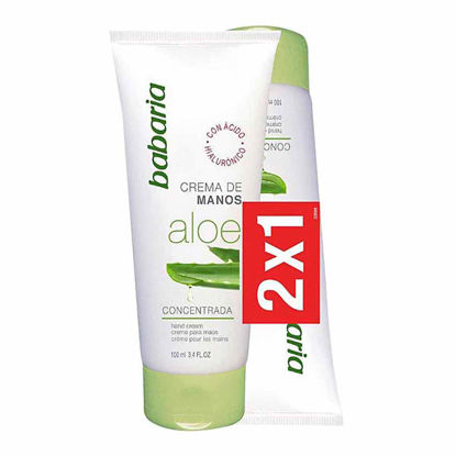 کرم دست مرطوب کننده و ترمیم کننده باباریا babaria مدل آلوورا ALOE بسته 2 در 1