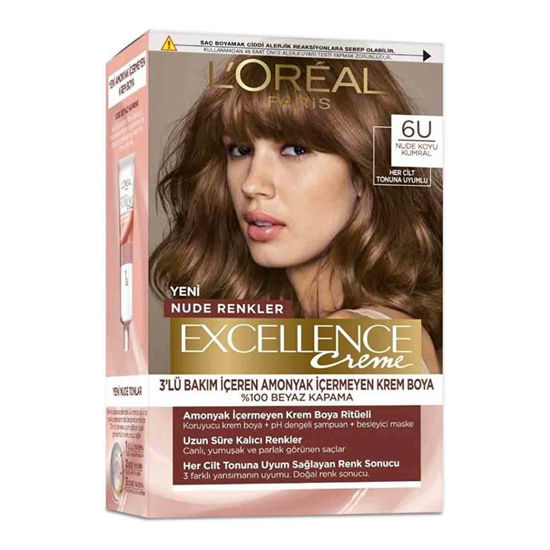 کیت رنگ مو فاقد آمونیاک شماره 6U لورال LOREAL سری EXCELLENCE