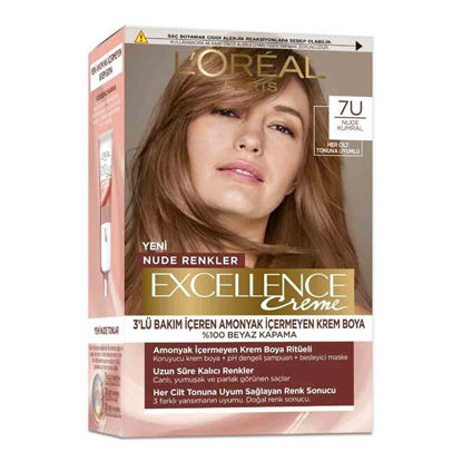 کیت رنگ مو فاقد آمونیاک شماره 7U لورال LOREAL سری EXCELLENCE