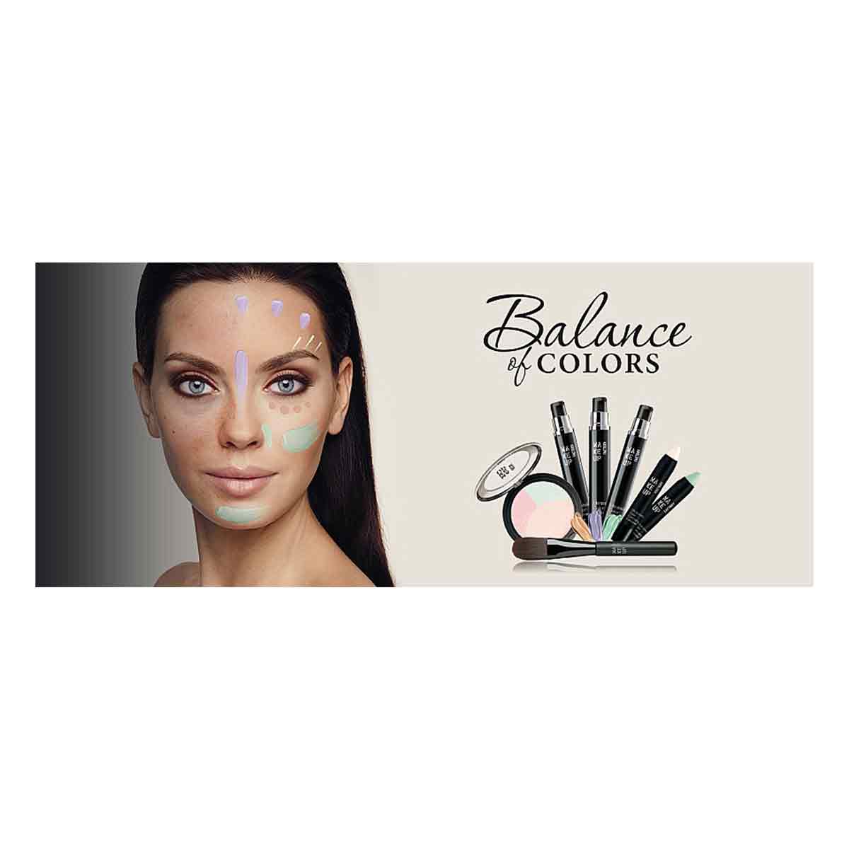 پایه آرایش اصلاح کننده میکاپ فکتوری MAKEUP FACTORY مدل Correcting Base متعادل و تصحیح کننده رنگ و بهبود تیرگی صورت حجم 15 میل