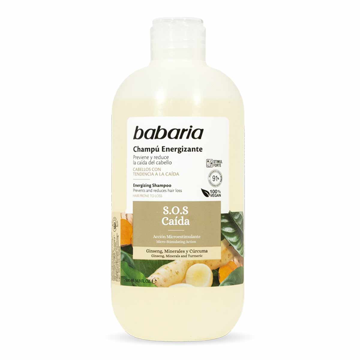 شامپو ضد ریزش و انرژی بخش باباریا babaria مدل Energizing Shampoo مناسب موهای دارای ریزش حجم 500 میل 