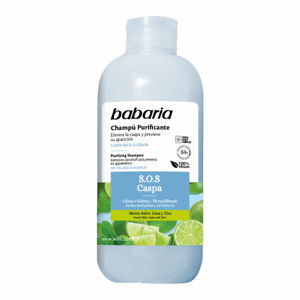 شامپو ضد شوره باباریا babaria مدل Anti Dandruff مناسب موهای دارای شوره خشک یا چرب لیمو نعنا حجم 500 میل