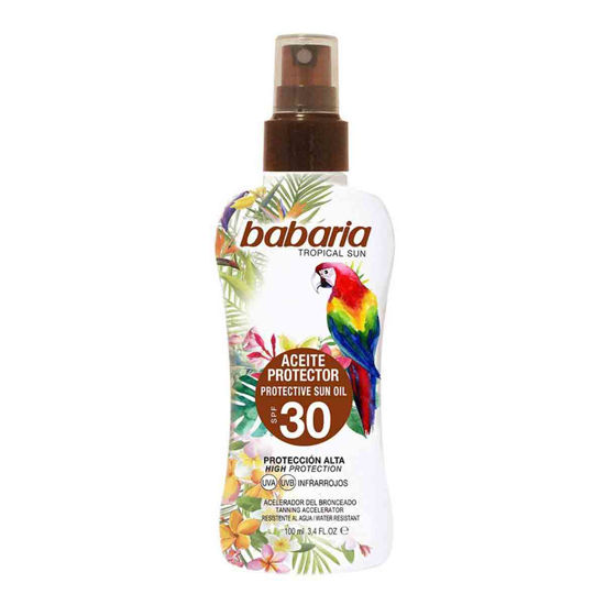 روغن برنز Spf 30 باباریا babaria مدل تروپیکال TROPICAL حجم 100 میل