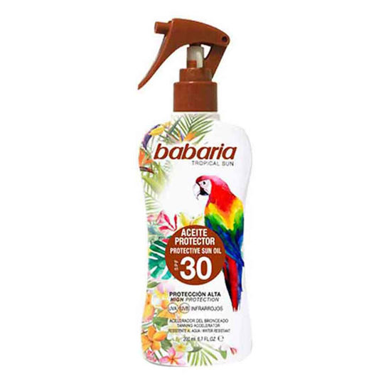 روغن برنز Spf 30 باباریا babaria مدل تروپیکال TROPICAL حجم 200 میل