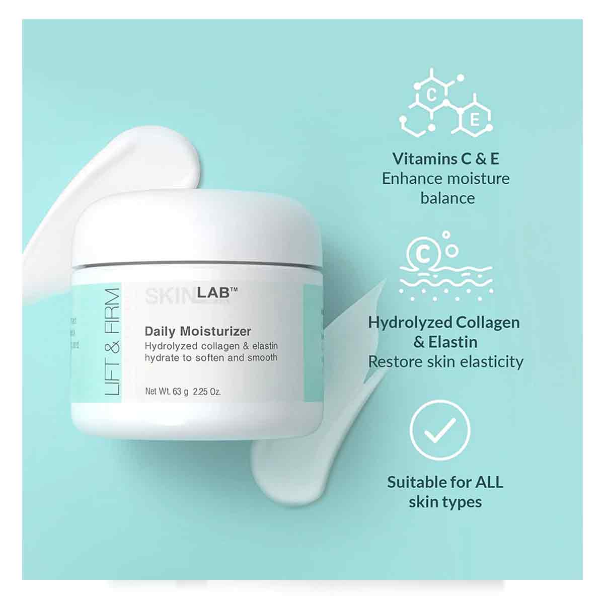 کرم آبرسان ، مرطوب کننده و سفت کننده صورت اسکین لب SKINLAB مدل Daily Moisturizer حجم 63 گرم