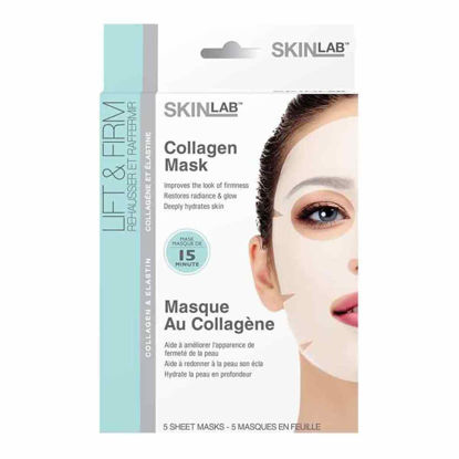 ماسک صورت ورقه ای اسکین لب SKINLAB مدل کلاژن Collagen Mask بسته 5 عددی 