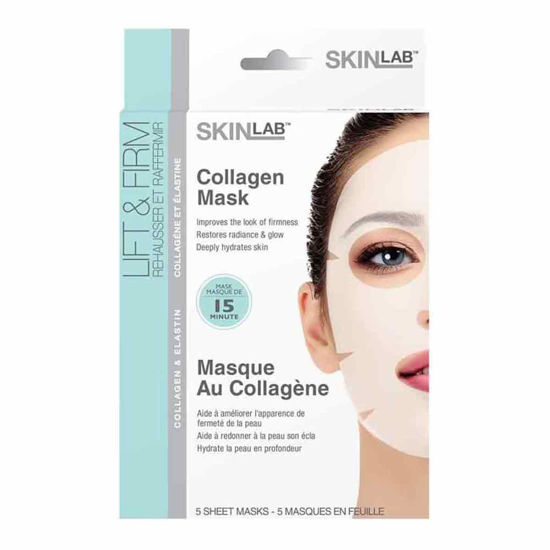 ماسک صورت ورقه ای اسکین لب SKINLAB مدل کلاژن Collagen Mask بسته 5 عددی