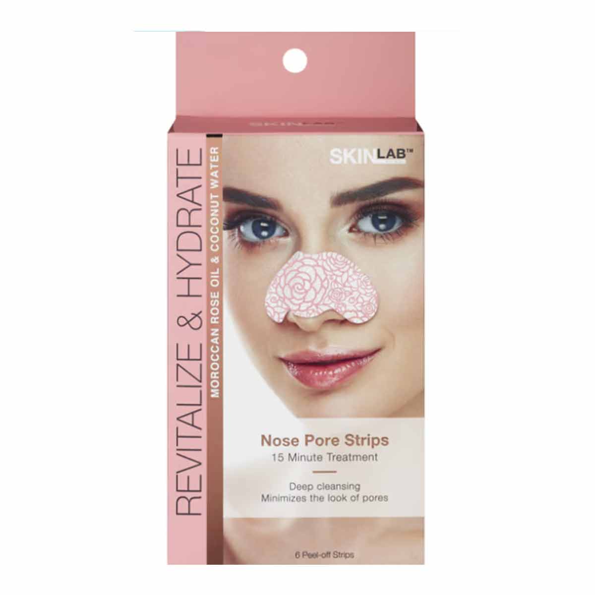 چسب بینی اسکین لب SKINLAB مدل رز مراکشی Nose Pore Strips بسته 6 عددی 