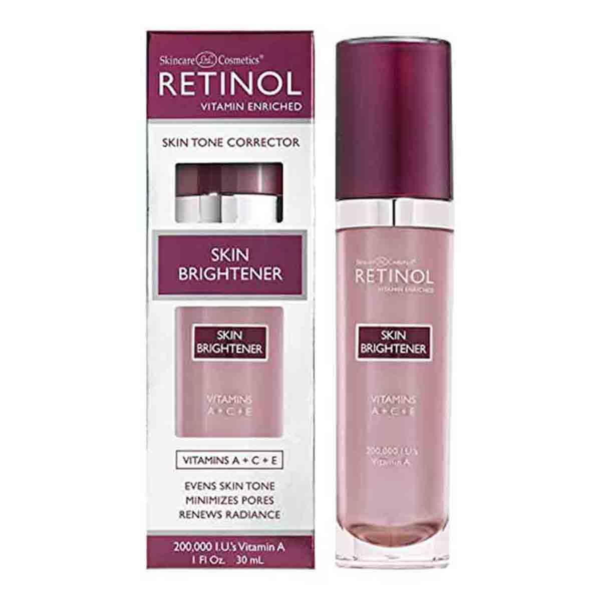 سرم روشن کننده و ضد لک صورت رتینول RETINOL مدل SKIN BRIGHTENER حجم 30 میل