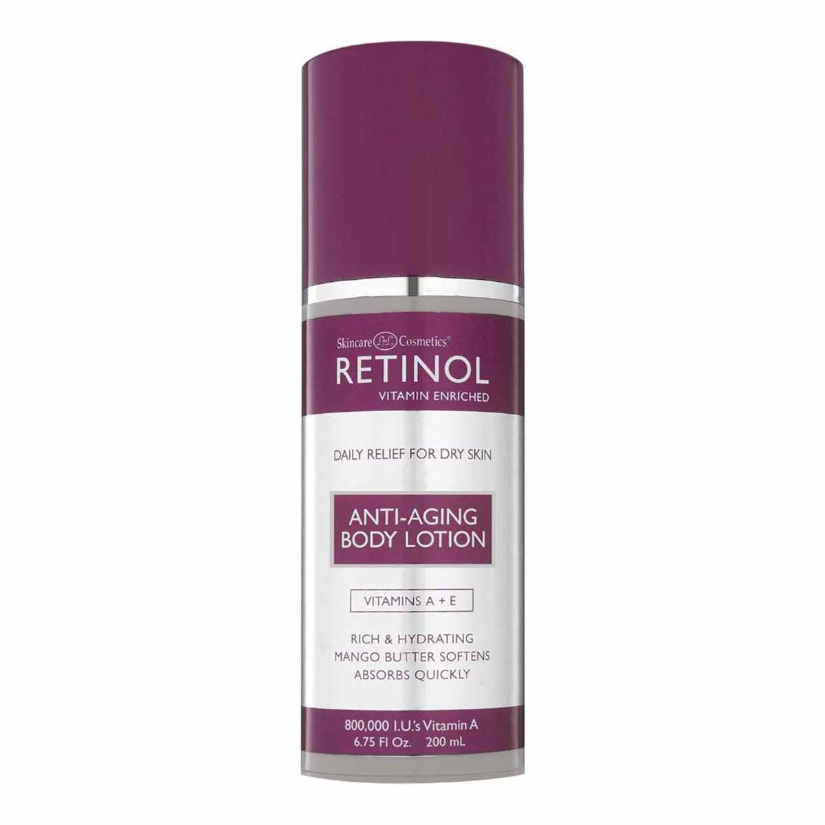 لوسیون بدن آبرسان و ضد چروک قوی رتینول RETINOL مدل ANTI-AGING BODY LOTION حجم 200 میل