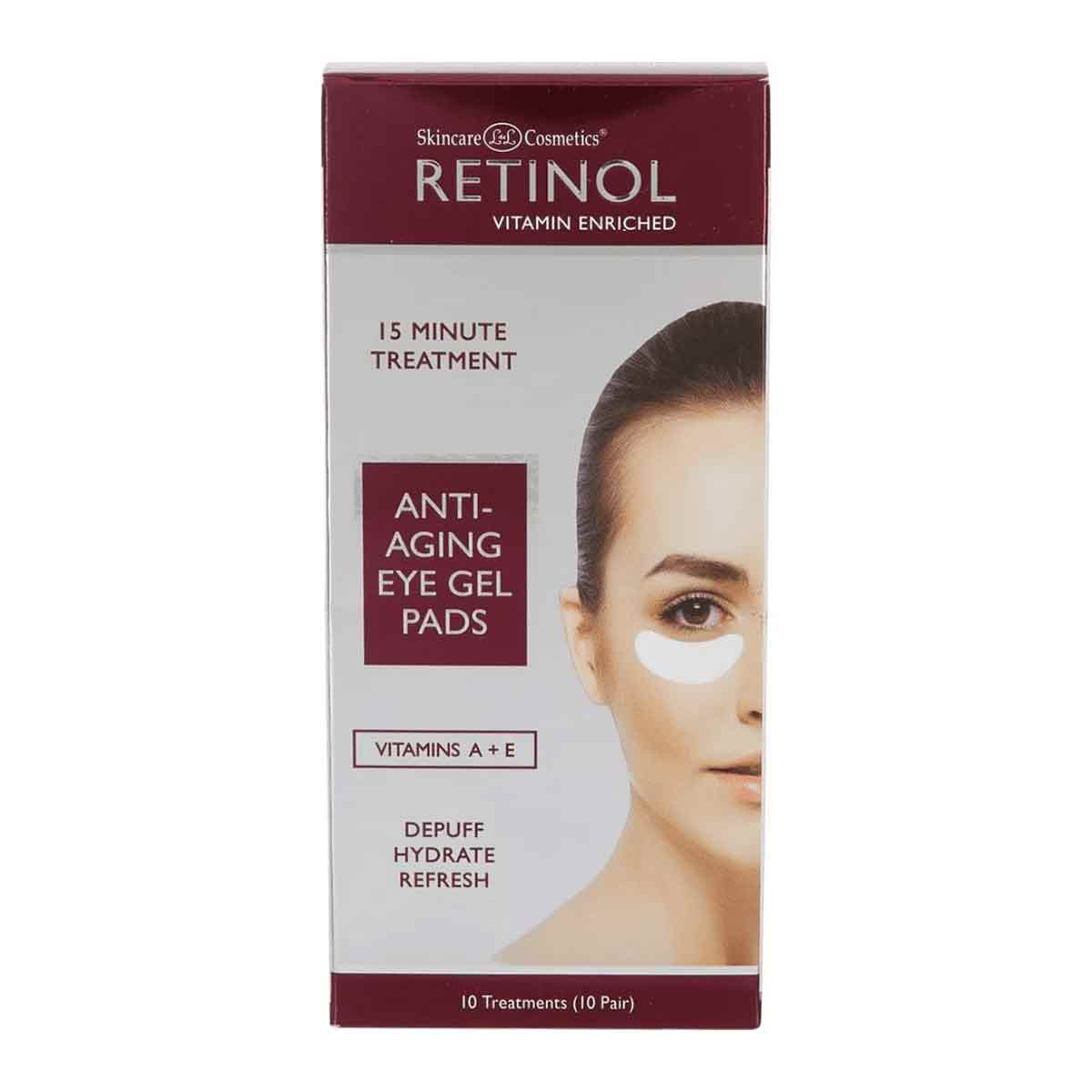 پد ضد چروک ، سیاهی و پف دور چشم رتینول RETINOL مدل ANTI-AGING EYE GEL PADS تعداد 10 عدد