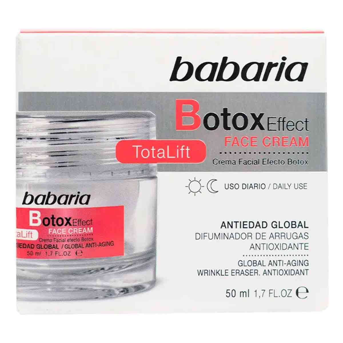 کرم جوانساز و پر کننده خطوط صورت باباریا babaria مدل بوتاکس Botox حجم 50 میل 