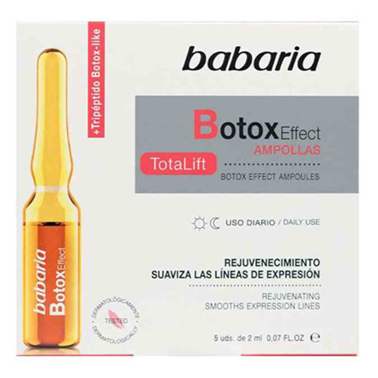 ویال (آمپول) جوانساز و پر کننده خطوط صورت باباریا babaria مدل بوتاکس Botox حاوی 5 ویال 2 میل